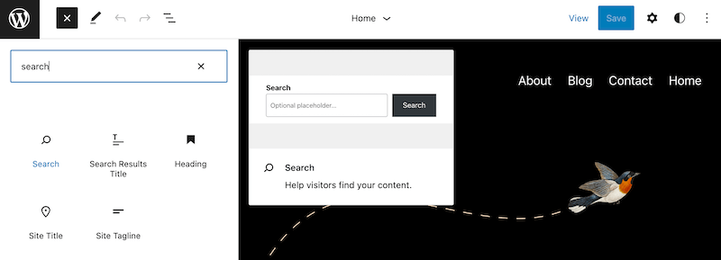 WordPress search block