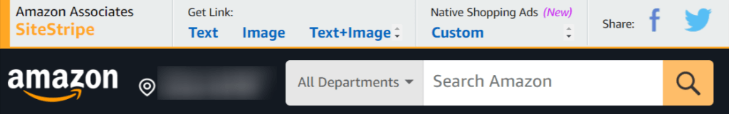 Amazon Associates SiteStripe Tool