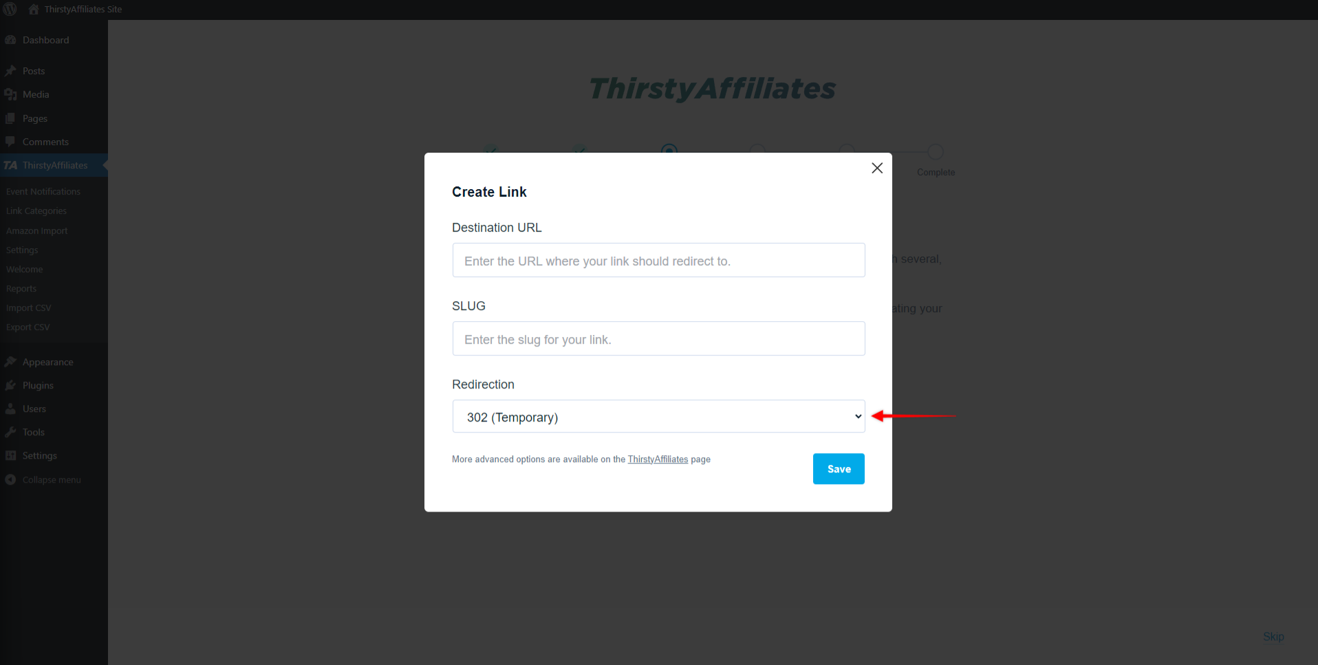 ThirstyAffiliates - Slug and Redirection